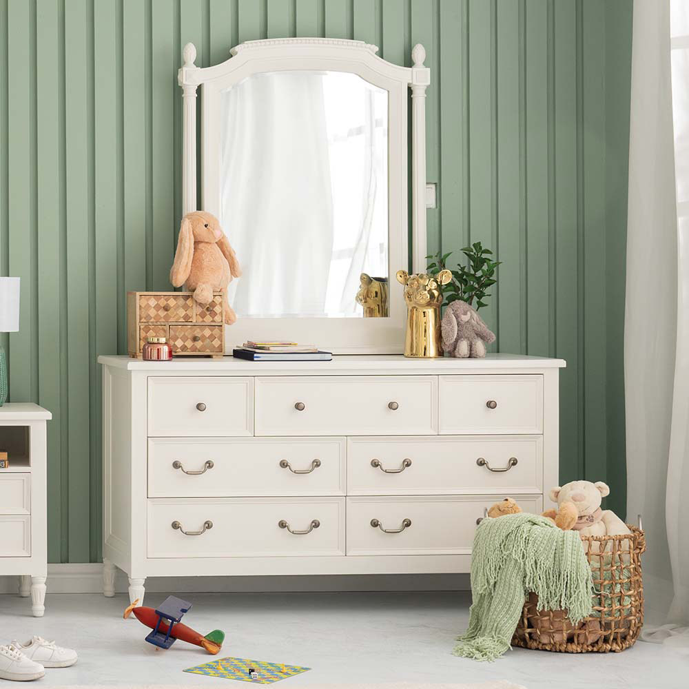 Finley Dresser & Mirror, White