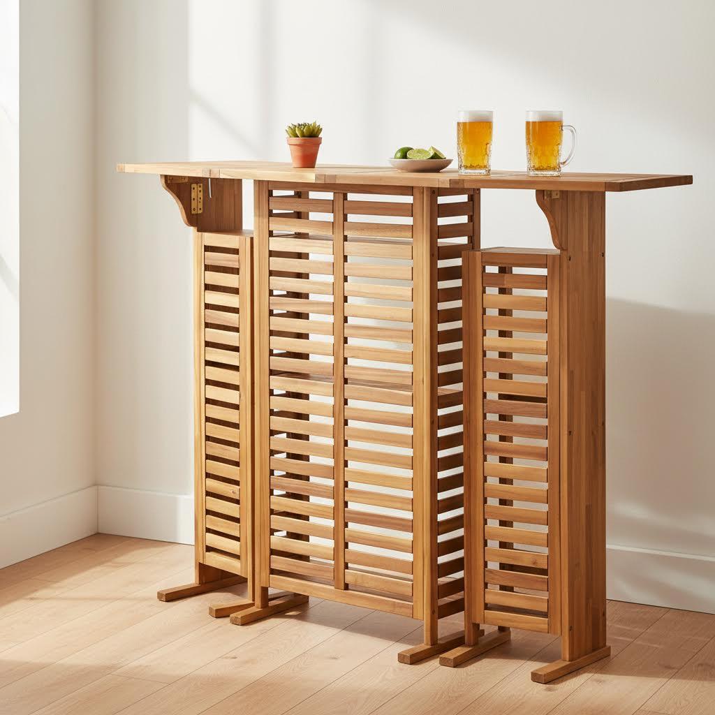 Kings Way High Bar Table, Natural Brown