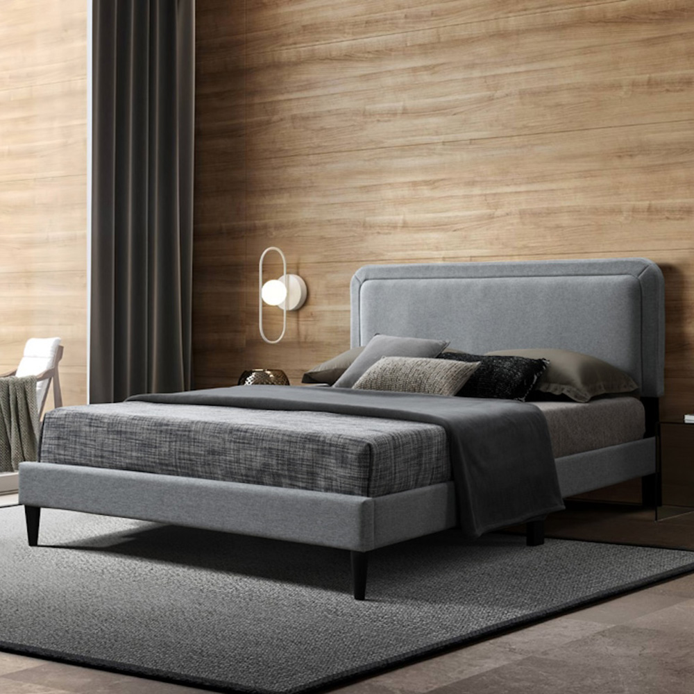 Sienna Queen-Sized Bed, Grey - 150x200 cm