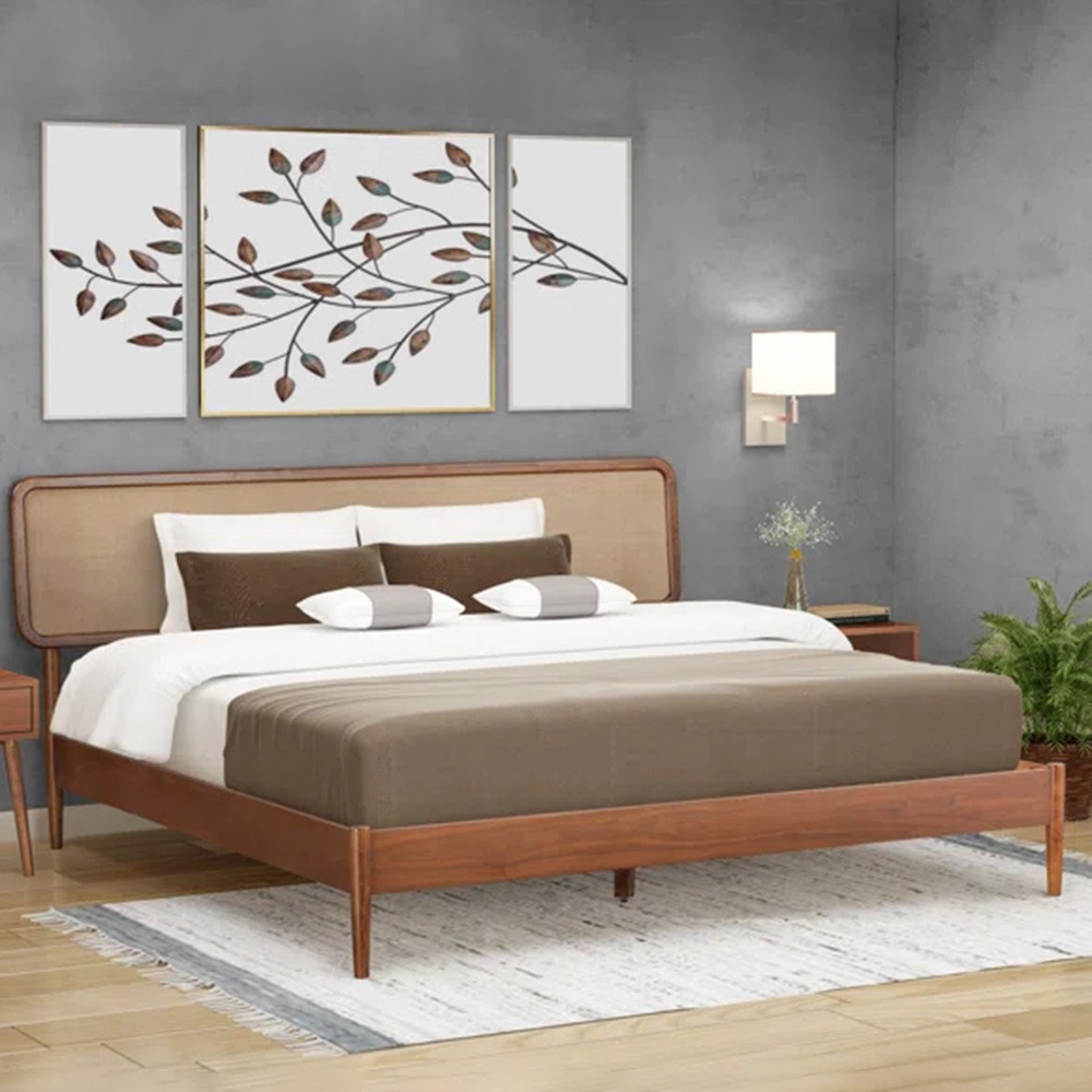 سرير حجم كينج من لوبين، لون البلوط - 180×200 سم