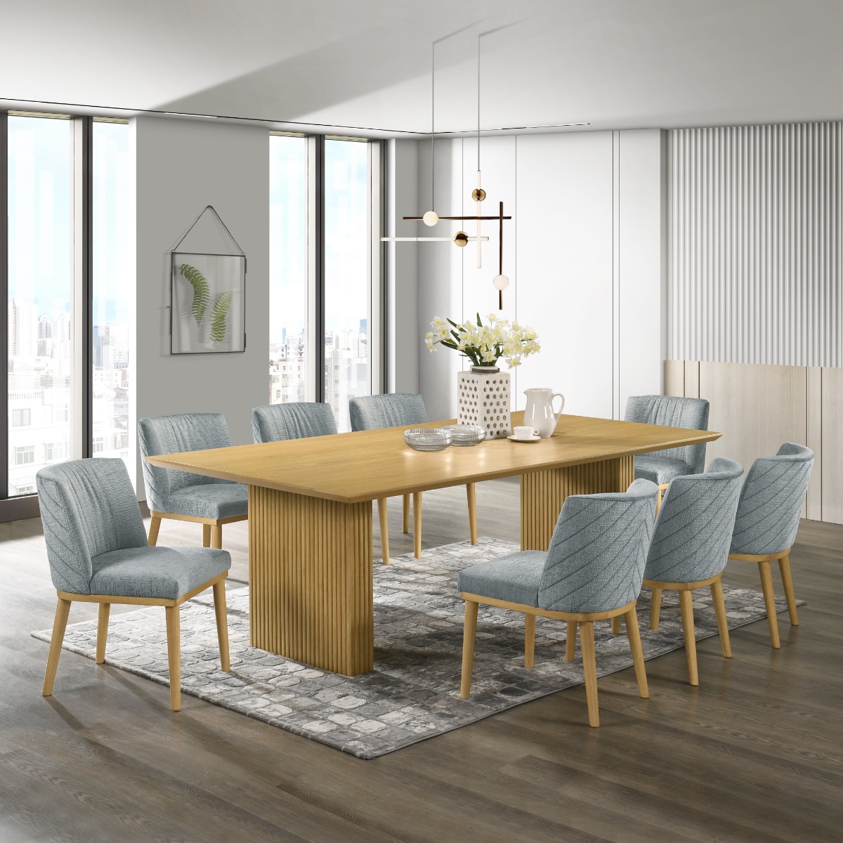 كرسي طعام من بومونا، رمادي وطبيعي