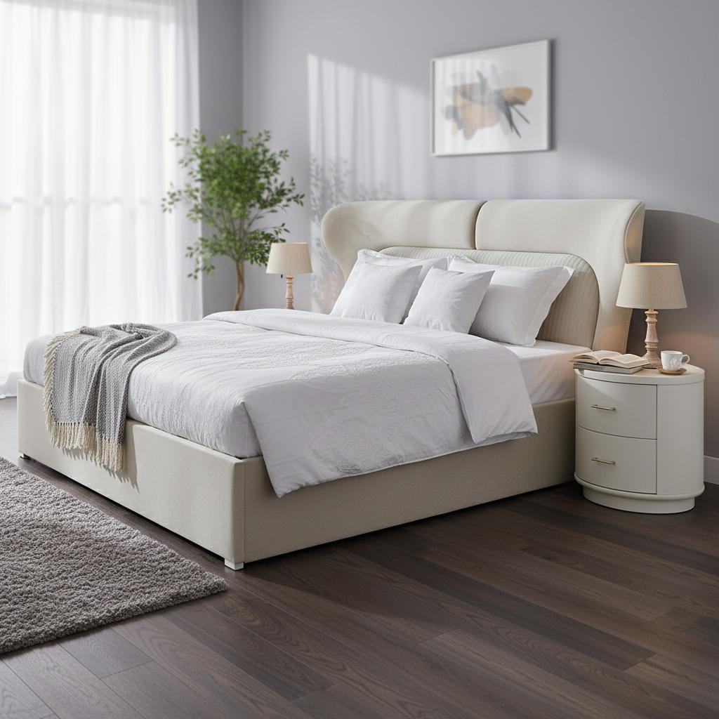 طقم سرير سوبر كينج من سيلينا، بيج وذهبي - 200×200 سم